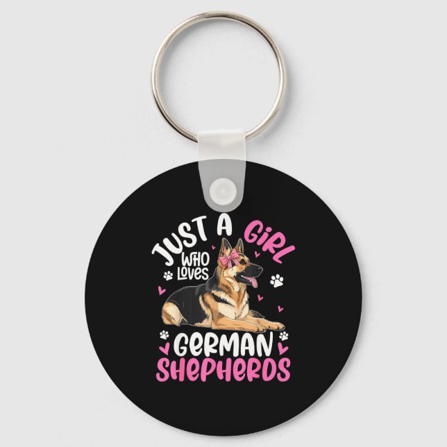German Shepherd Shirt For Girls Women German Sheph Schlüsselanhänger (Vorderseite)