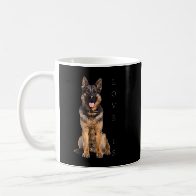 German Shepherd Shirt Schäfer Hund Mama Vater Lieb Kaffeetasse (Links)