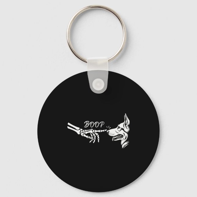 German Shepherd Skeleton Hand Boop Halloween Pet W Schlüsselanhänger (Vorderseite)