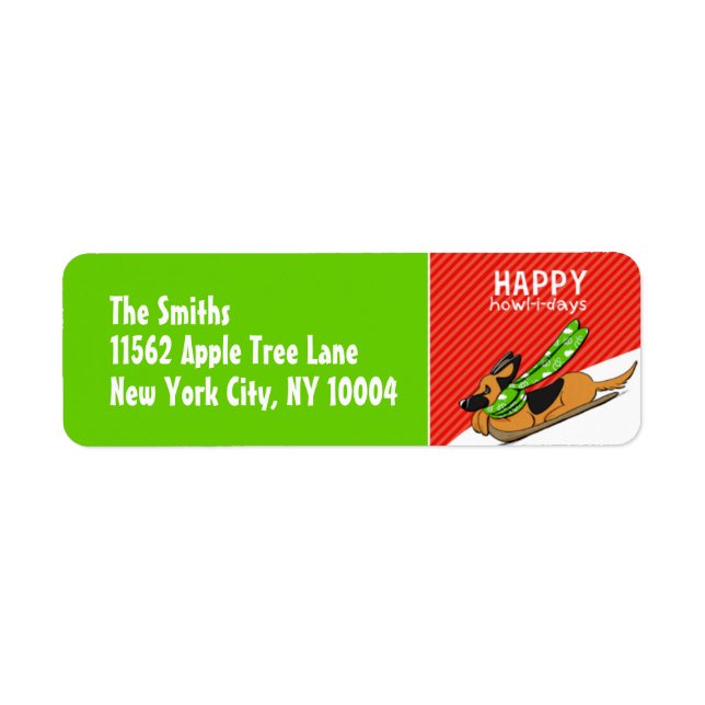 German Shepherd Sled Red Green Christmas (Vorne)