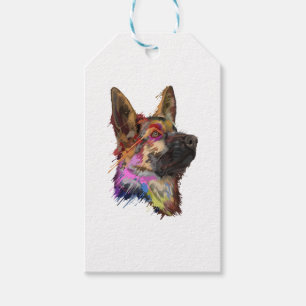 German Shepherd Splash Art Geschenkanhänger