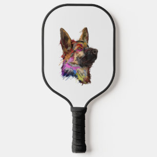 German Shepherd Splash Art Pickleball Schläger