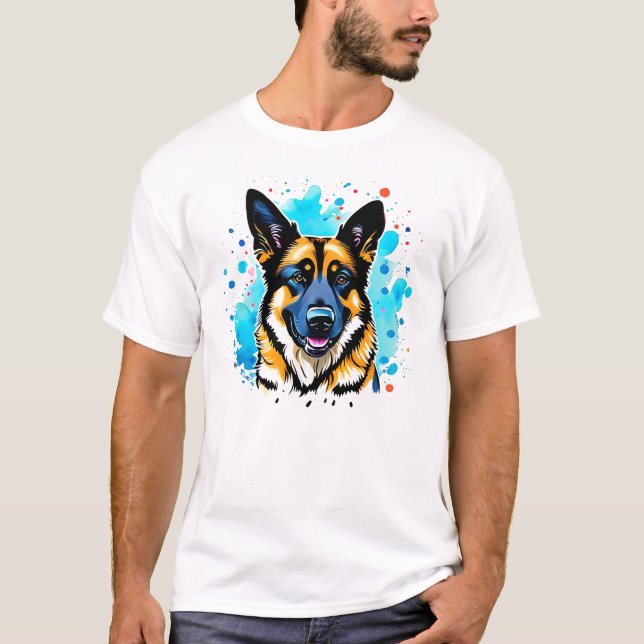 German Shepherd Splash T - Shirt (Vorderseite)