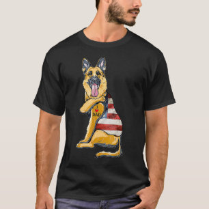 German Shepherd Tattoo Dog I Love Dad Fathers Day  T-Shirt