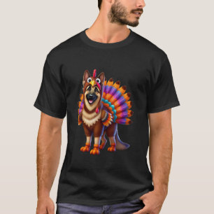 German Shepherd Turkey Funny Erntedank Animal D T-Shirt