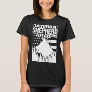 German Shepherd Uncle Dog American Flag 4th Of Jul T-Shirt