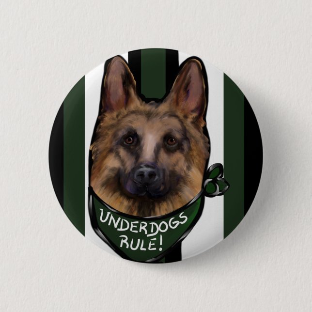 German Shepherd Underdog Button (Vorderseite)
