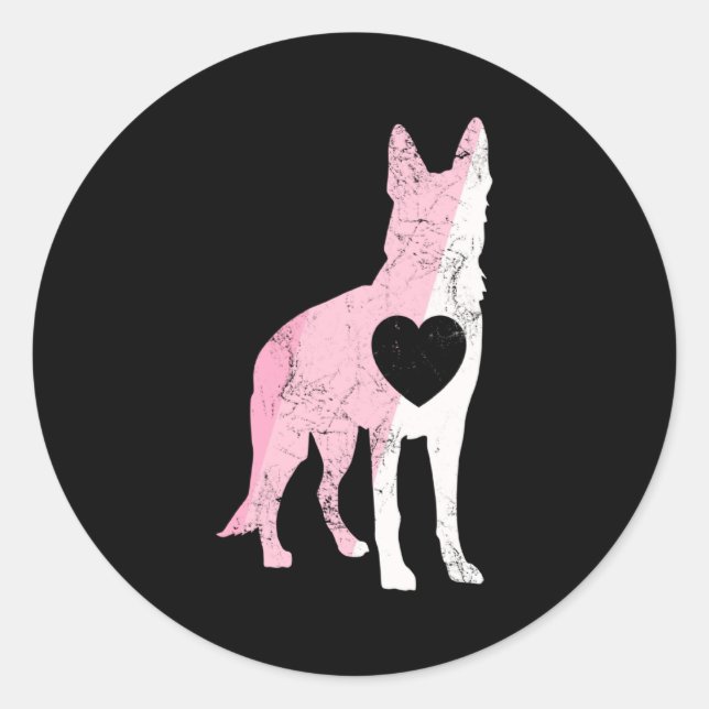 German Shepherd Valentines Day Cud Love Dog _1  Runder Aufkleber (Vorderseite)