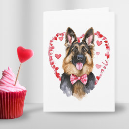 German Shepherd Valentinstag Liebe Herzlich Willko Feiertagskarte