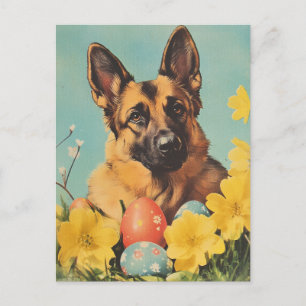 German Shepherd Vintgae Oaster Postkarte
