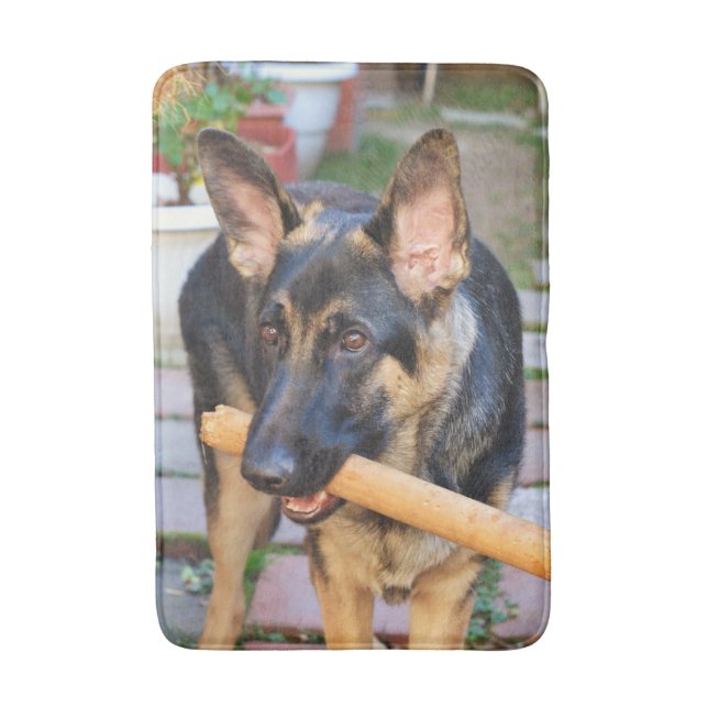 German Shepherd von Shirley Taylor Badematte (Vorderseite Vertikal)