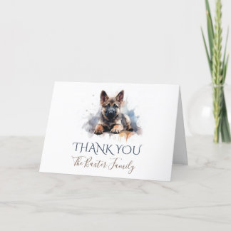 German Shepherd Watercolor Dankeschön Card Dankeskarte