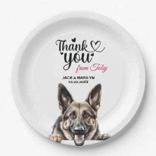 German Shepherd Wedding Danke Pappteller