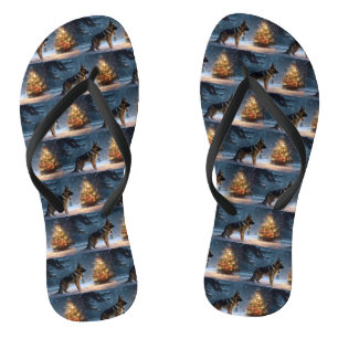 German Shepherd Weihnachtsfeiertage Flip Flops