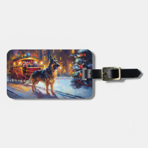 German Shepherd Weihnachtsfeiertage Gepäckanhänger