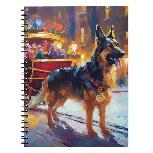 German Shepherd Weihnachtsfeiertage Notizblock (Vorderseite)