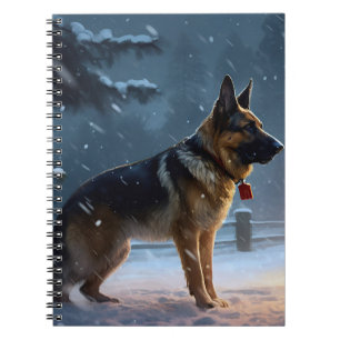 German Shepherd Weihnachtsfeiertage Notizblock