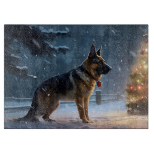 German Shepherd Weihnachtsfeiertage Schneidebrett