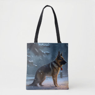 German Shepherd Weihnachtsfeiertage Tasche