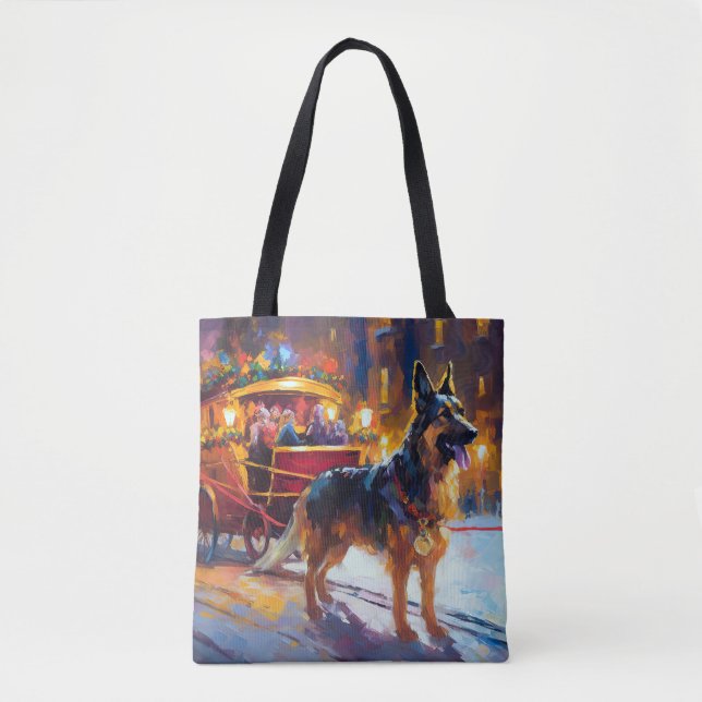 German Shepherd Weihnachtsfeiertage Tasche (Vorderseite)