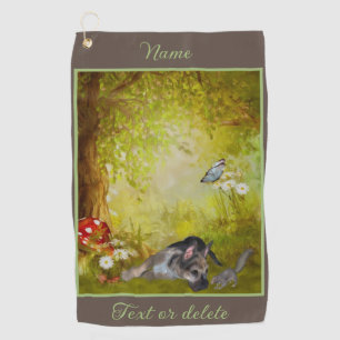 German Shepherd Welppy Fantasy Dog Art Personalisi Golfhandtuch