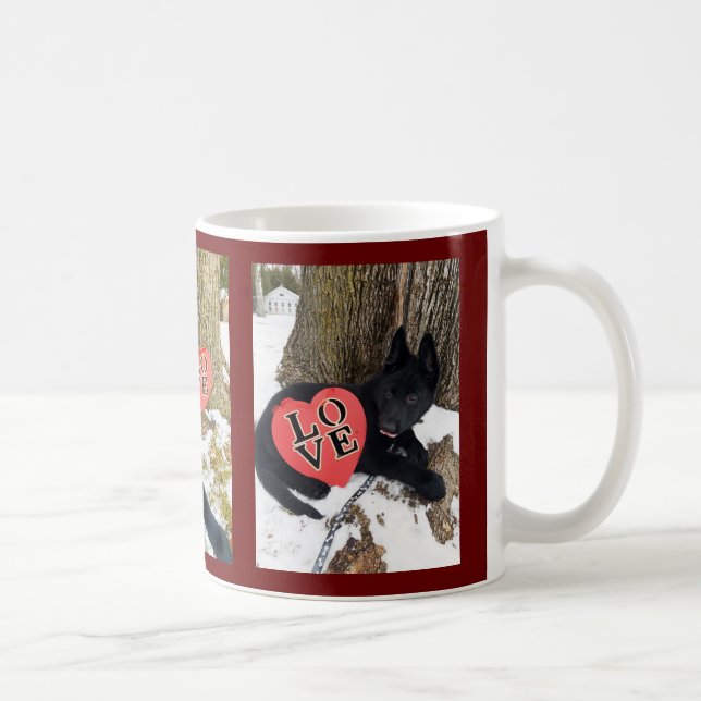 German Shepherd Welppy Valentine Liebe Rose Kaffeetasse (Rechts)