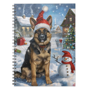 German Shepherd Winter Wonderland Christmas Joy Notizblock