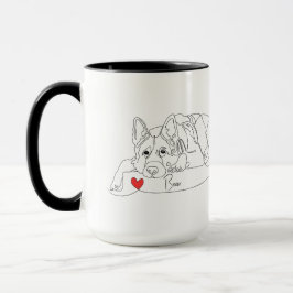 German Shepherd with Ball Line Art with Name Tasse