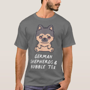 German Shepherds & Bubble Tea Kawaii Anime Dog Lov T-Shirt