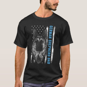 German Shepherds Vater for Men American Flag Hund T-Shirt