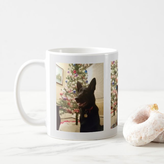 German Shepherds Welpen Weihnachten und Neues Jahr Kaffeetasse (Mit Donut)