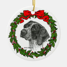 German Shorthair Pointer Art von Glenda S. Harlan Keramik Ornament