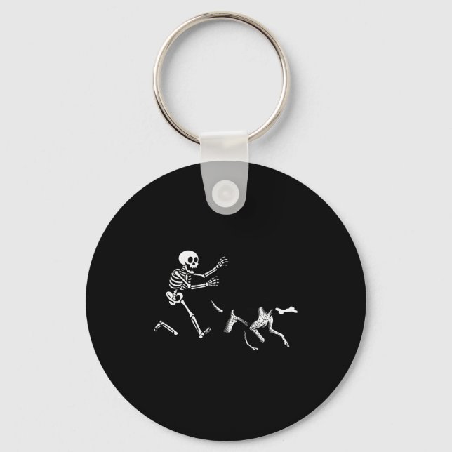 German Shorthaired Inter Running Skeleton Hallowee Schlüsselanhänger (Vorderseite)