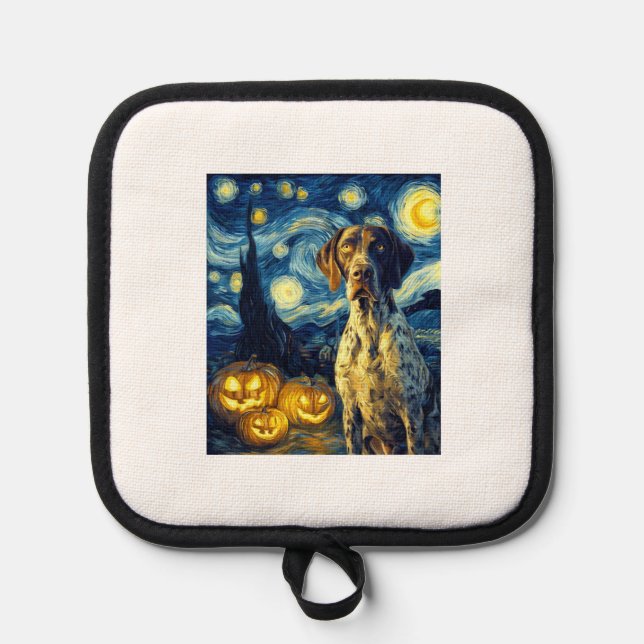 German Shorthaired Pointer 1 Cute Dog Halloween Ja Topflappen (Vorderseite)