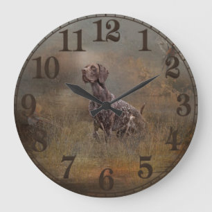 German Shorthaired Pointer , Deutsch Kurzhaar Tape Große Wanduhr
