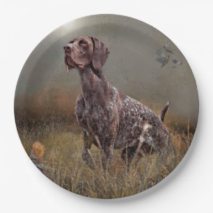 German Shorthaired Pointer , Deutsch Kurzhaar Tape Pappteller
