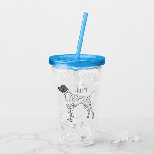 German Shorthaired Pointer dog cartoon Acryltrinkbecher (Rückseite Ice)