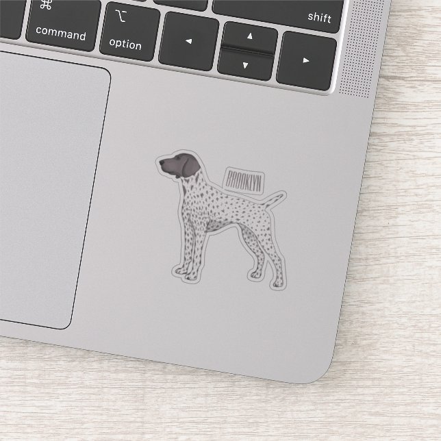 German Shorthaired Pointer dog cartoon Aufkleber (Ausschnitt)