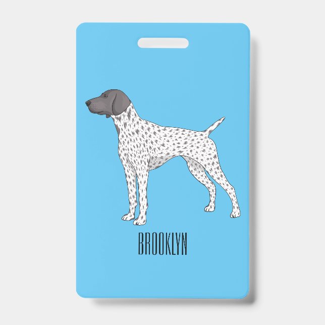 German Shorthaired Pointer dog cartoon Ausweis (Vorderseite)