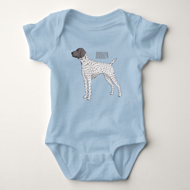German Shorthaired Pointer dog cartoon Baby Strampler (Vorderseite)