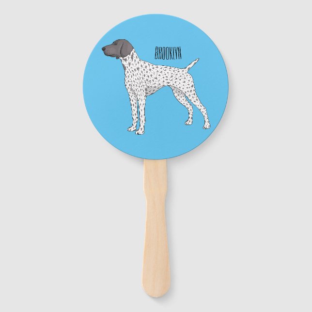 German Shorthaired Pointer dog cartoon Fächer (Vorderseite)