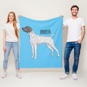 German Shorthaired Pointer dog cartoon Fleecedecke
