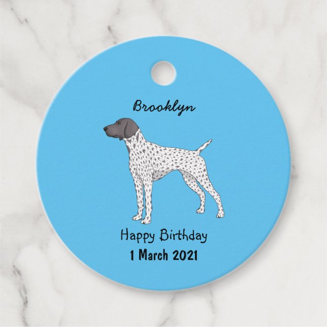 German Shorthaired Pointer dog cartoon Geschenkanhänger (Vorderseite)