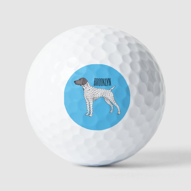 German Shorthaired Pointer dog cartoon Golfball (Vorderseite)