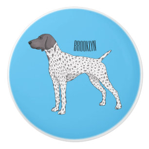 German Shorthaired Pointer dog cartoon Keramikknauf