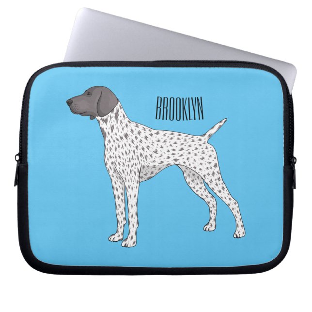 German Shorthaired Pointer dog cartoon Laptopschutzhülle (Vorderseite)