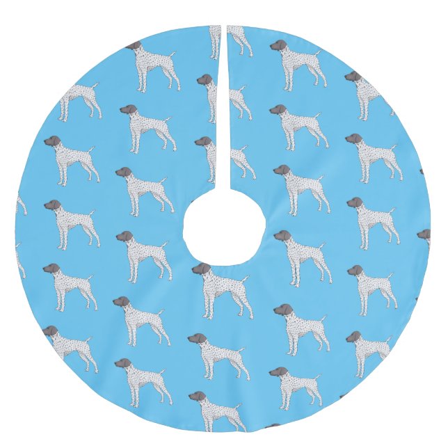 German Shorthaired Pointer dog cartoon Polyester Weihnachtsbaumdecke (Vorderseite)