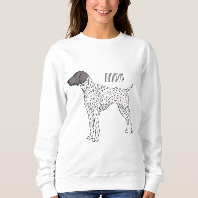German Shorthaired Pointer dog cartoon Sweatshirt (Vorderseite)