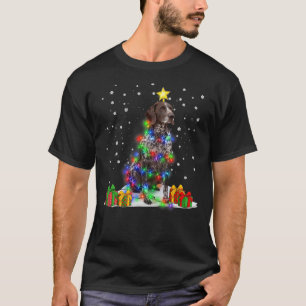 German Shorthaired Pointer Dog Christmas Tree Ligh T-Shirt
