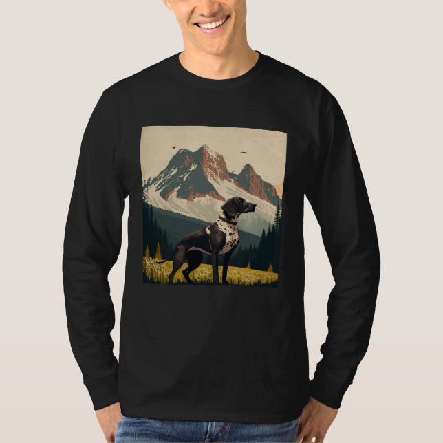 German Shorthaired Pointer Dog Portrait Tie and Dy T-Shirt (Vorderseite)